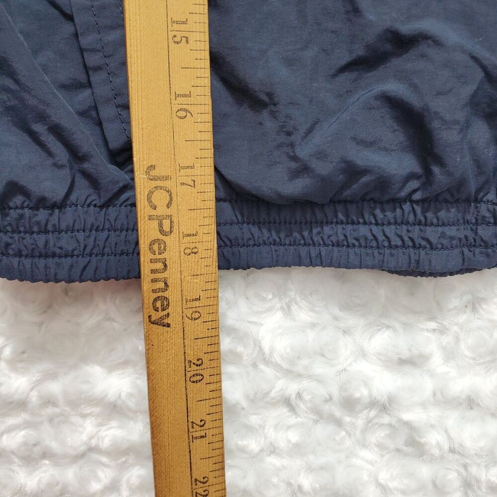 Abercrombie & Fitch Windbreaker Track Jacket Womens L Navy Blue Full Zip Cropped - Picture 8 of 9